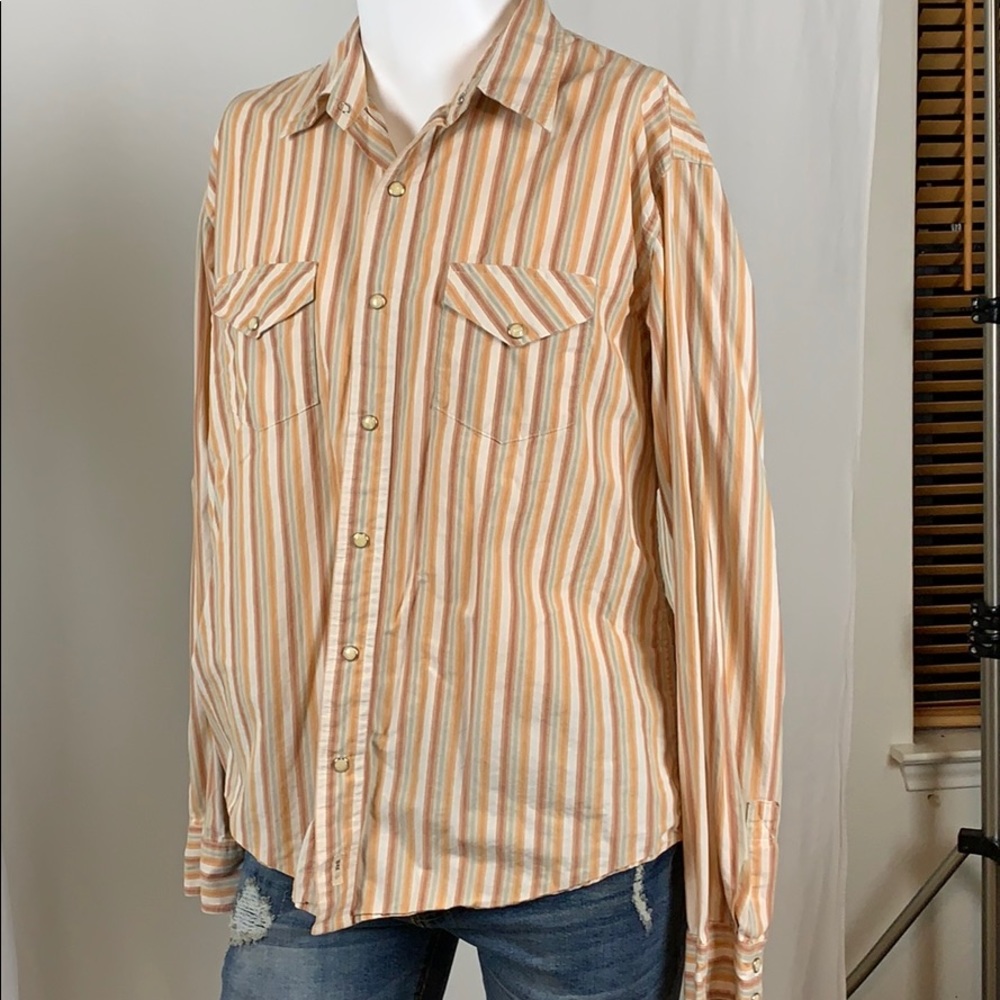 Men’s Buckle pearl snap dress shirt sz XL